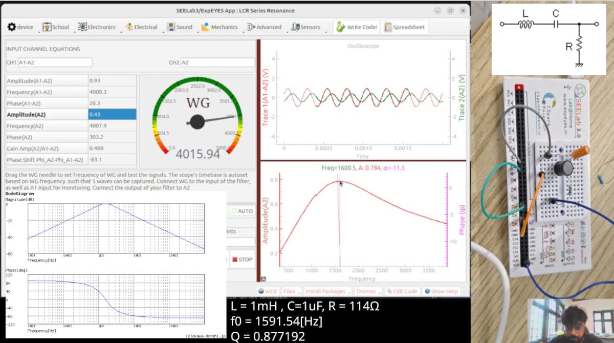 LCR Series Response and Transient Analysis with SEELab