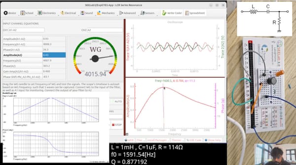 LCR Series Response and Transient Analysis with SEELab