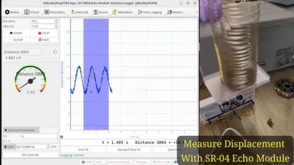 Mechanics Experiments with SEELab3: Displacement Measurements using VL53L0X LIDAR & SR04 Echo Module